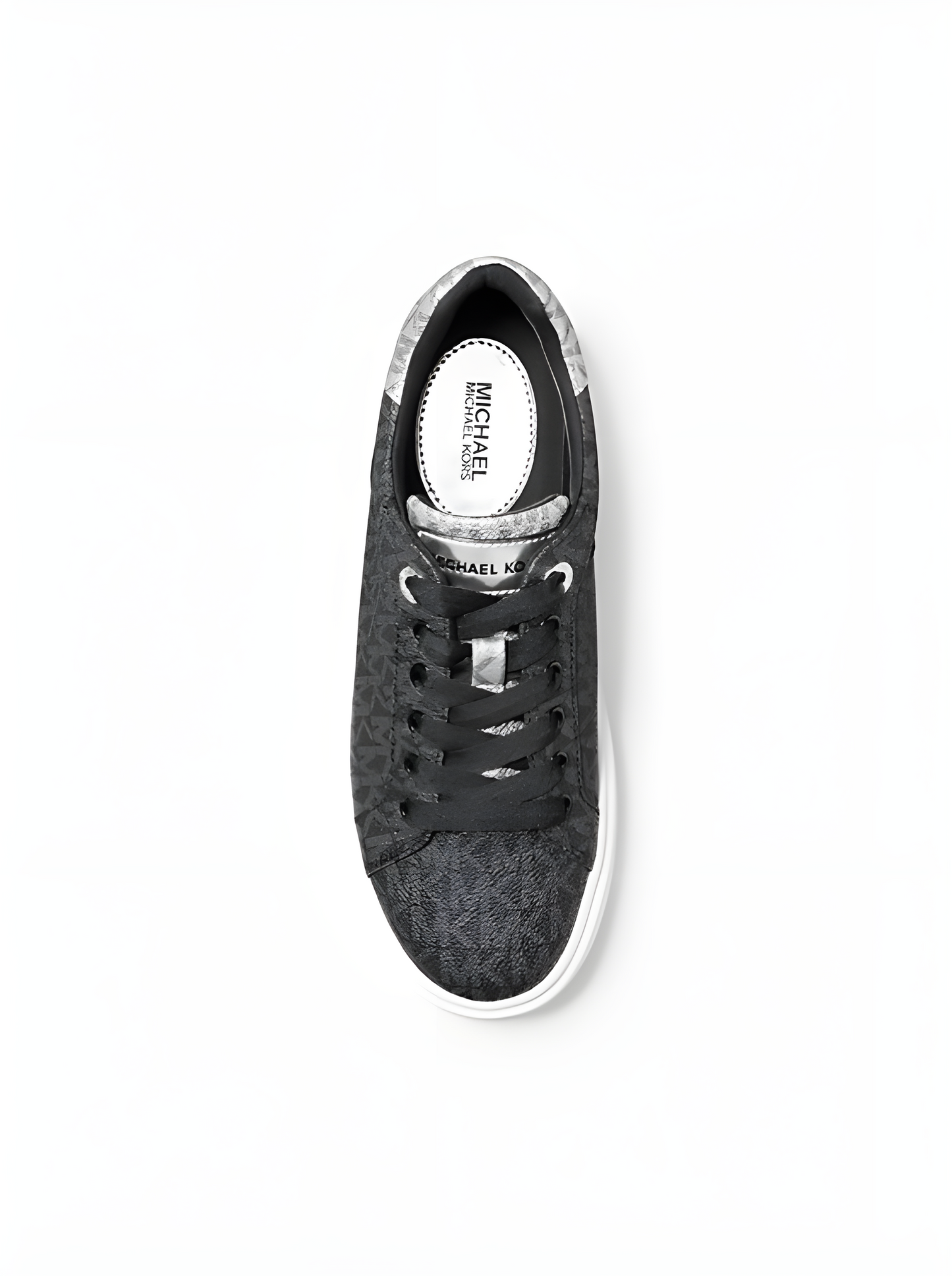 Tenis Michael Kors Romey Metallic Two-Tone Signature Logo Platform Sneaker Black